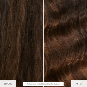 Eufora mist on damp hair proving detangling and smoothing action