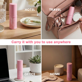 Euralissea balm next to coin showing compact travel-friendly size