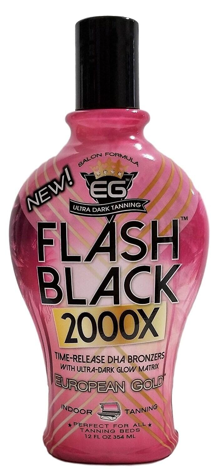 European Gold front packaging showing 12 oz bottle and branding, highlights deep bronze benefit