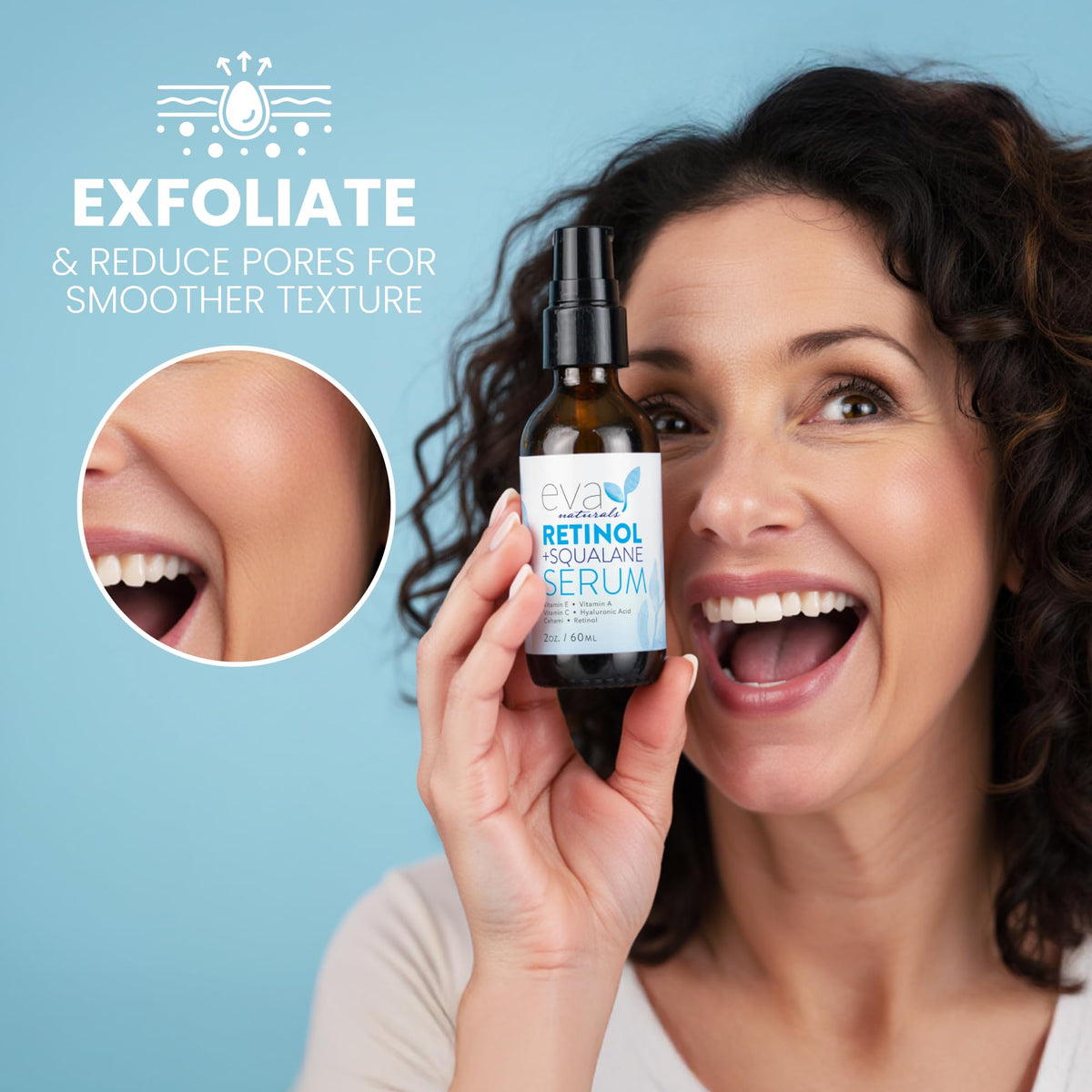 Eva Naturals applied at night in bathroom scene supporting evening routine benefit