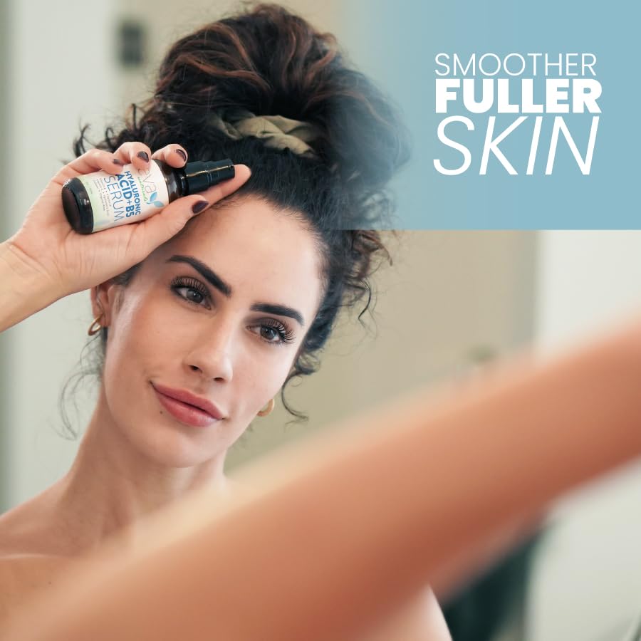 Eva Naturals serum applied to face during morning routine for glow