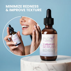 Eva Naturals applying serum to cheek demonstrating smooth application and layering benefit