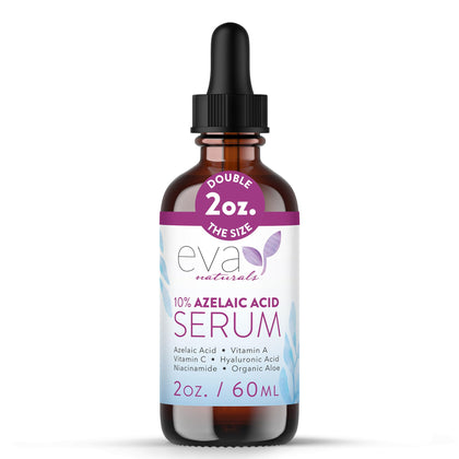 Eva Naturals front packaging showing 2 oz bottle and branding, clear cosmetic benefit