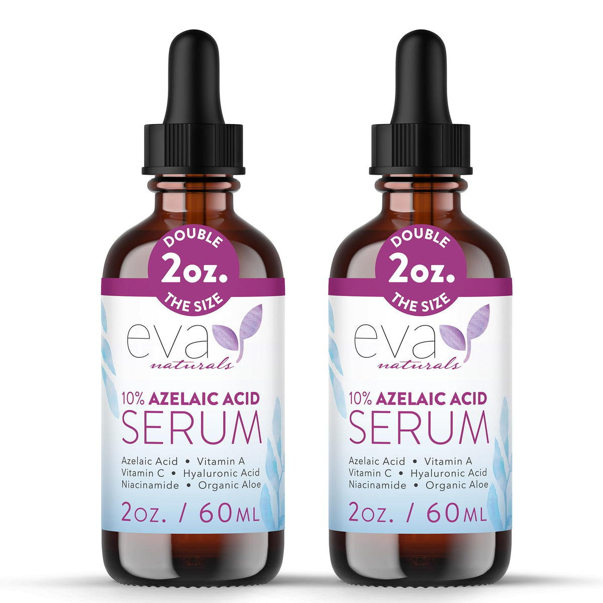 Eva Naturals front packaging showing 10% azelaic acid benefits