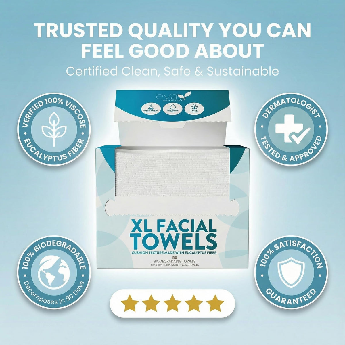 Eva Naturals towel on bathroom counter in lifestyle scene for daily routine