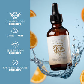 Eva Naturals before and after skin sample comparison illustrating visible tone improvement benefit