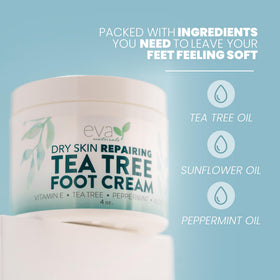 Eva Naturals close-up cream swirl highlighting silky texture and quick absorption