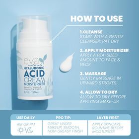 Eva Naturals cream on hand closeup showing fast absorption and smooth finish