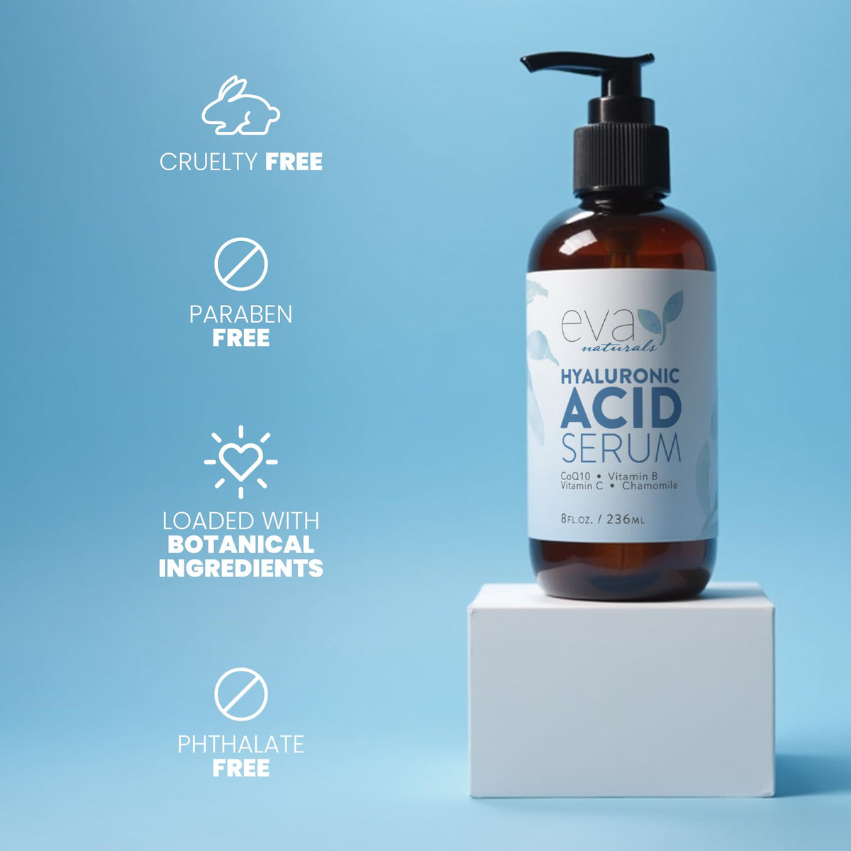 Eva Naturals cruelty-free vegan badge communicating ethical ingredient promise