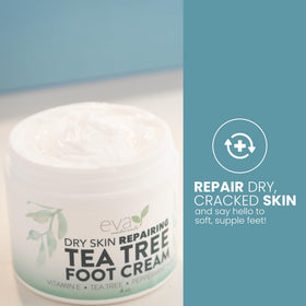 Eva Naturals tube placed on bathroom shelf suggesting daily post-shower use benefits