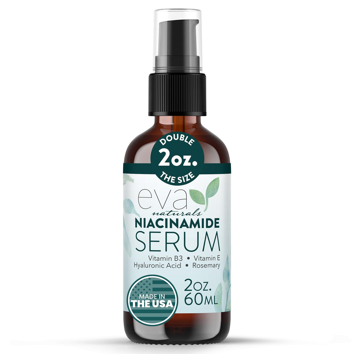 Eva Naturals front packaging showing serum bottle and benefits