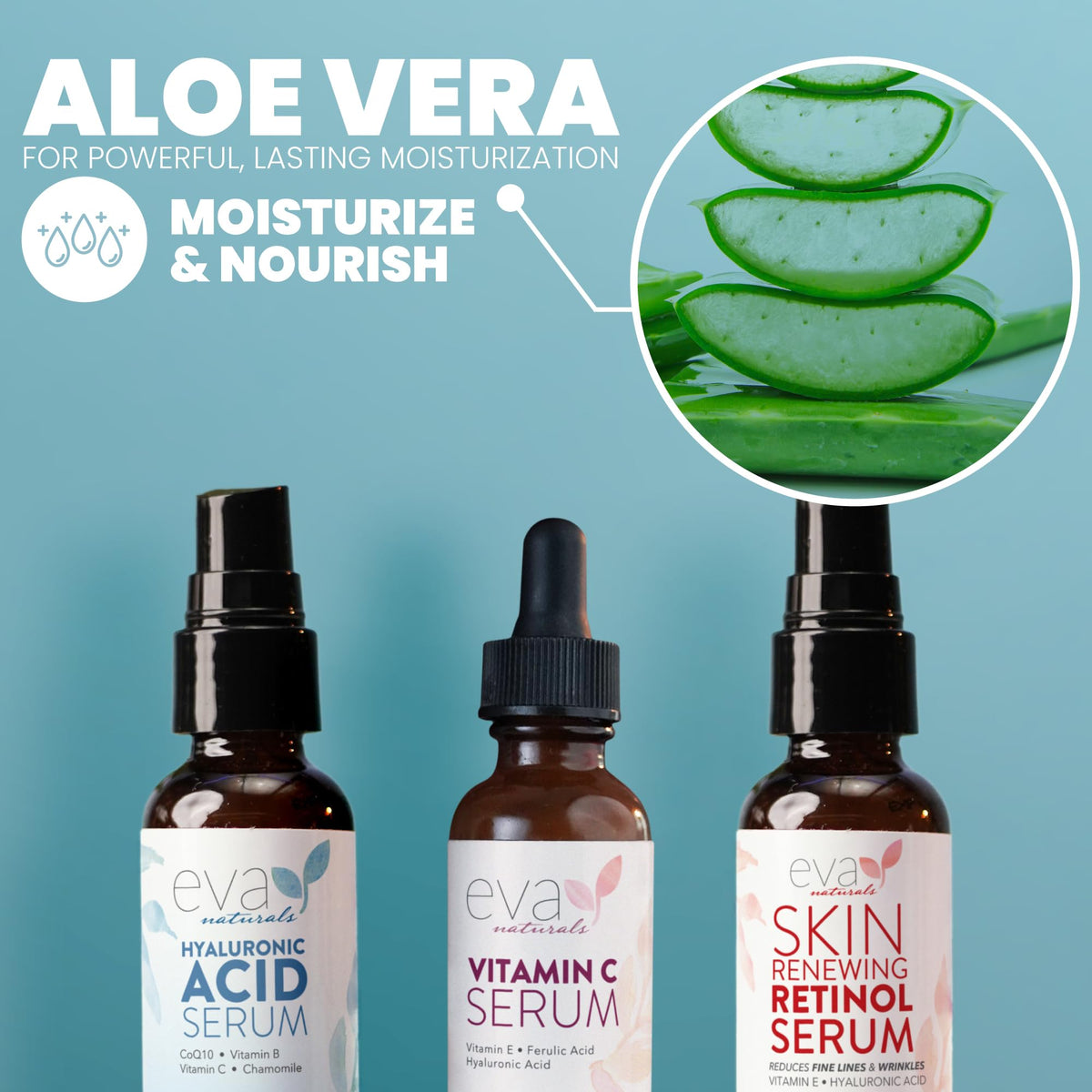 Eva Naturals product label close-up revealing key ingredients and usage directions