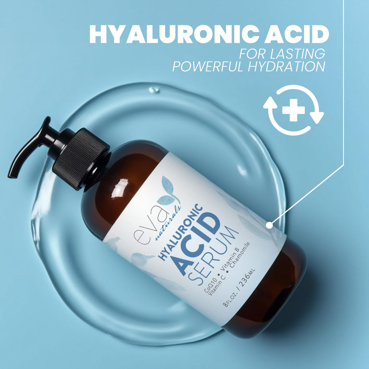 Eva Naturals label ingredients detail displaying vitamins C, B and E benefits