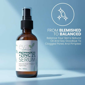 Eva Naturals on bathroom shelf in skincare routine for daily use