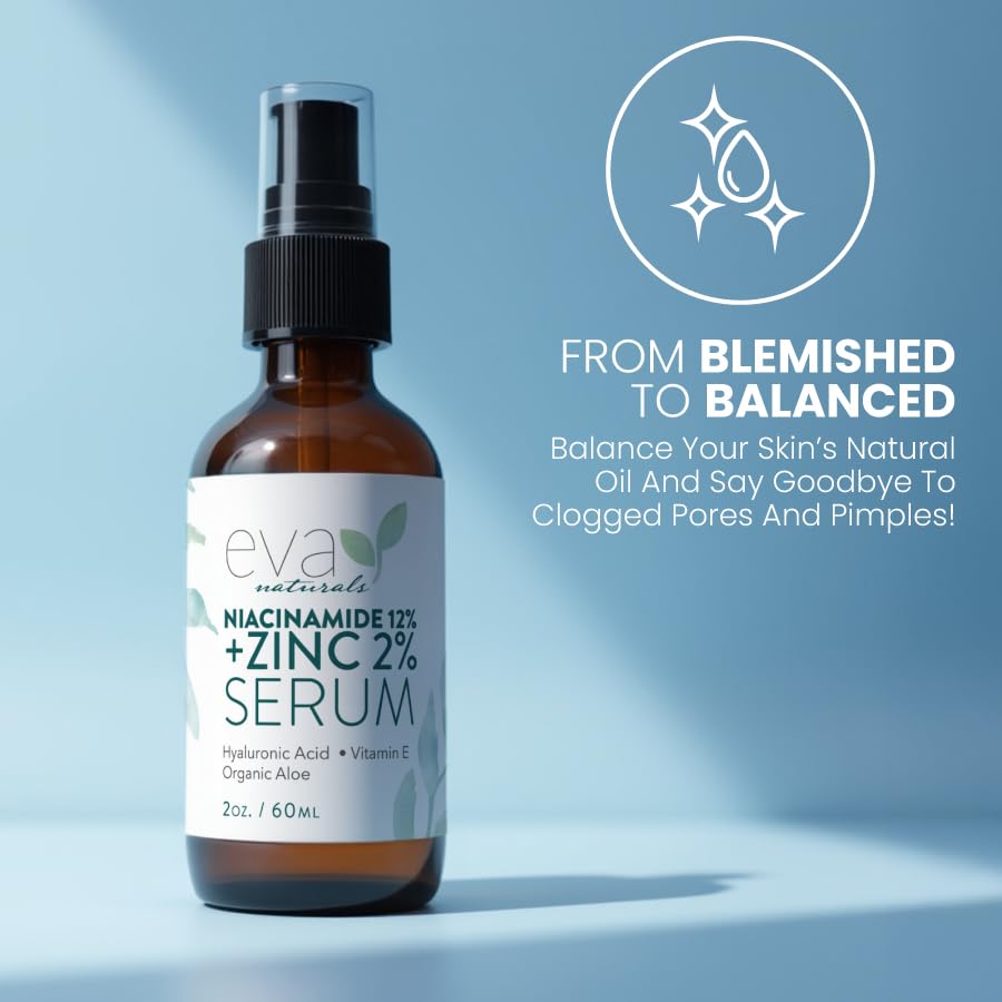 Eva Naturals bottle styled on bathroom shelf illustrating daily use