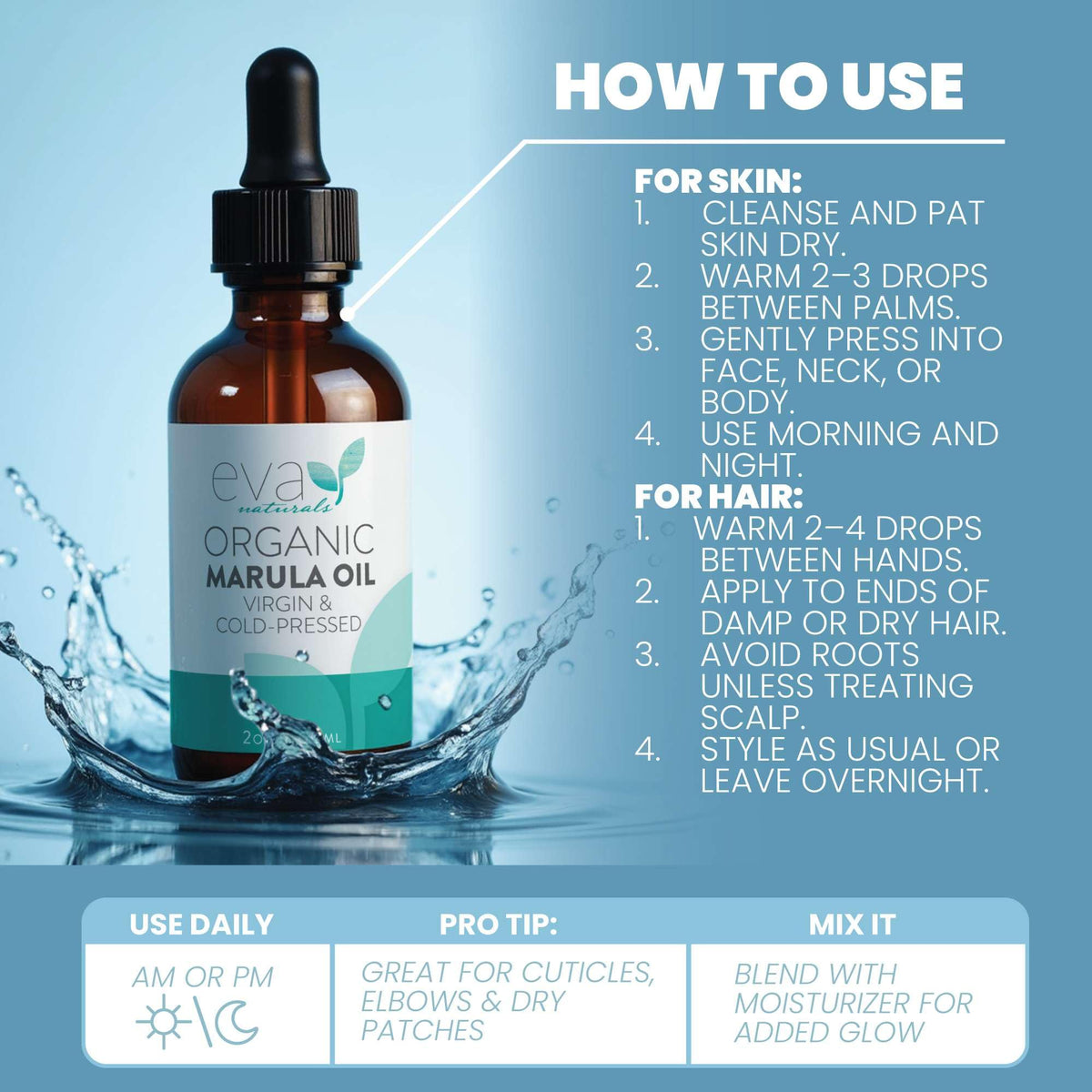 Eva Naturals marula oil applied to beard showing softened facial hair and moisturized skin