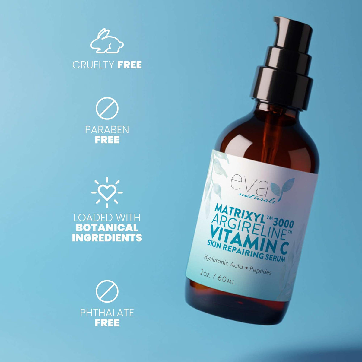 Eva Naturals peptide molecule illustration to emphasize targeted collagen support