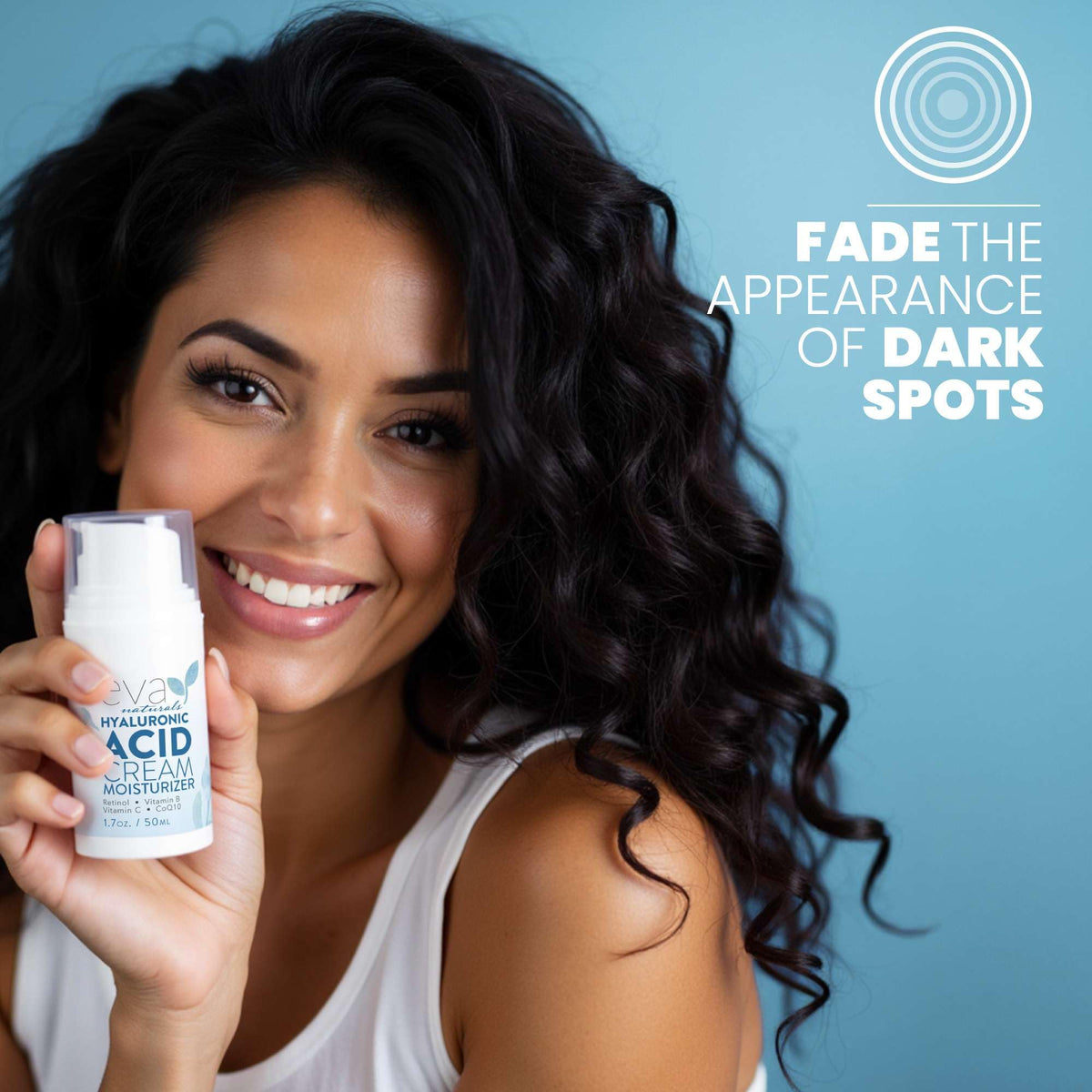 Eva Naturals pump dispensing cream to show easy application and portion control