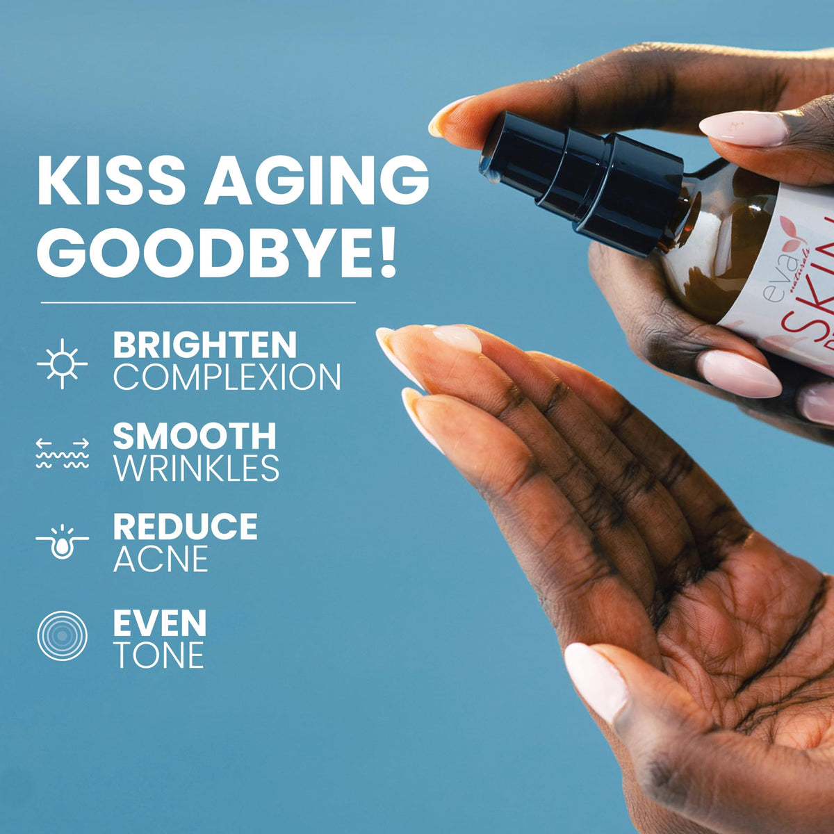 Eva Naturals illustrative before and after skin improvement visualization