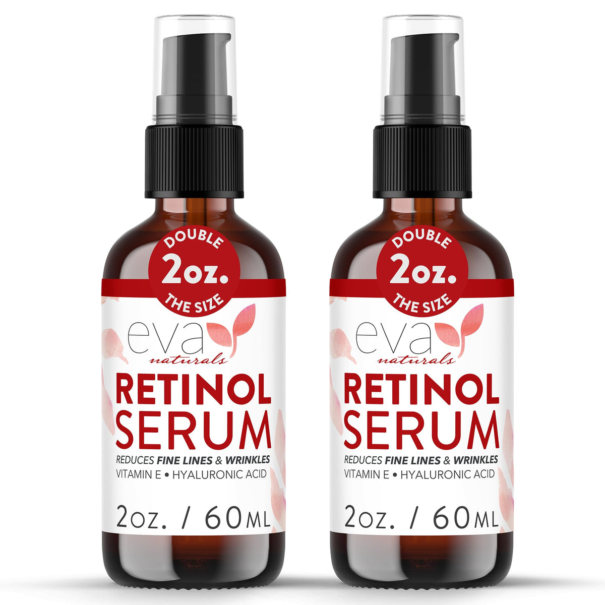Eva Naturals front packaging showing retinol serum benefits