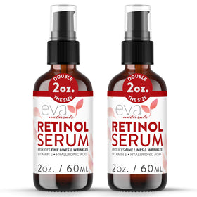 Eva Naturals front packaging showing retinol serum benefits
