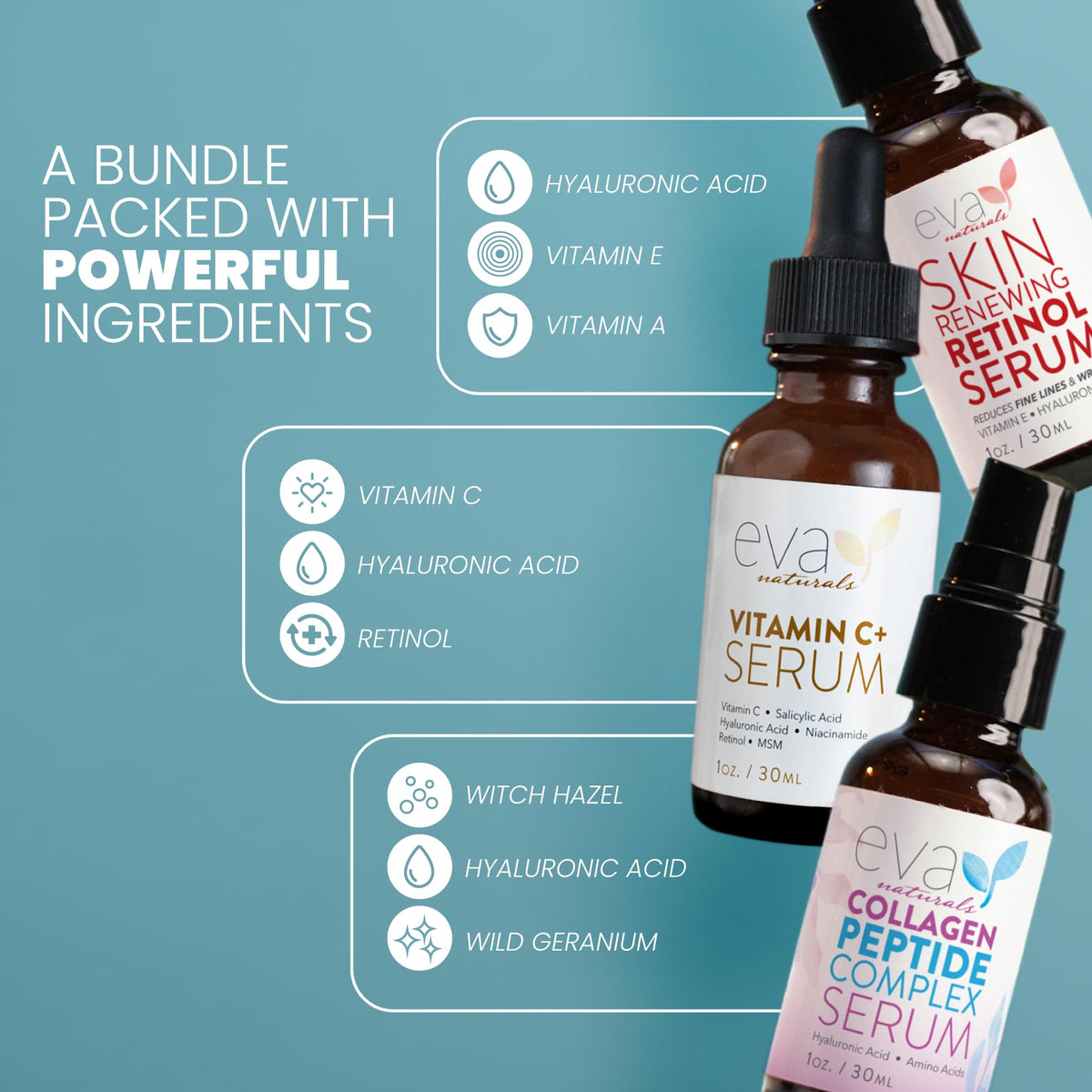 Eva Naturals retinol serum on nightstand demonstrating pore-refining benefit