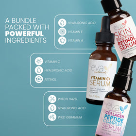 Eva Naturals retinol serum on nightstand demonstrating pore-refining benefit