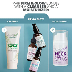 Eva Naturals serums staged with towel in a morning routine setting for simple use