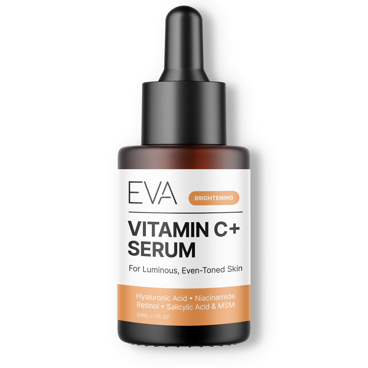 Eva Naturals front bottle showing clean branding and brightening benefits
