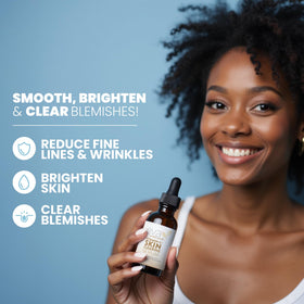 Eva Naturals serum texture on skin showing lightweight absorption benefit hydration