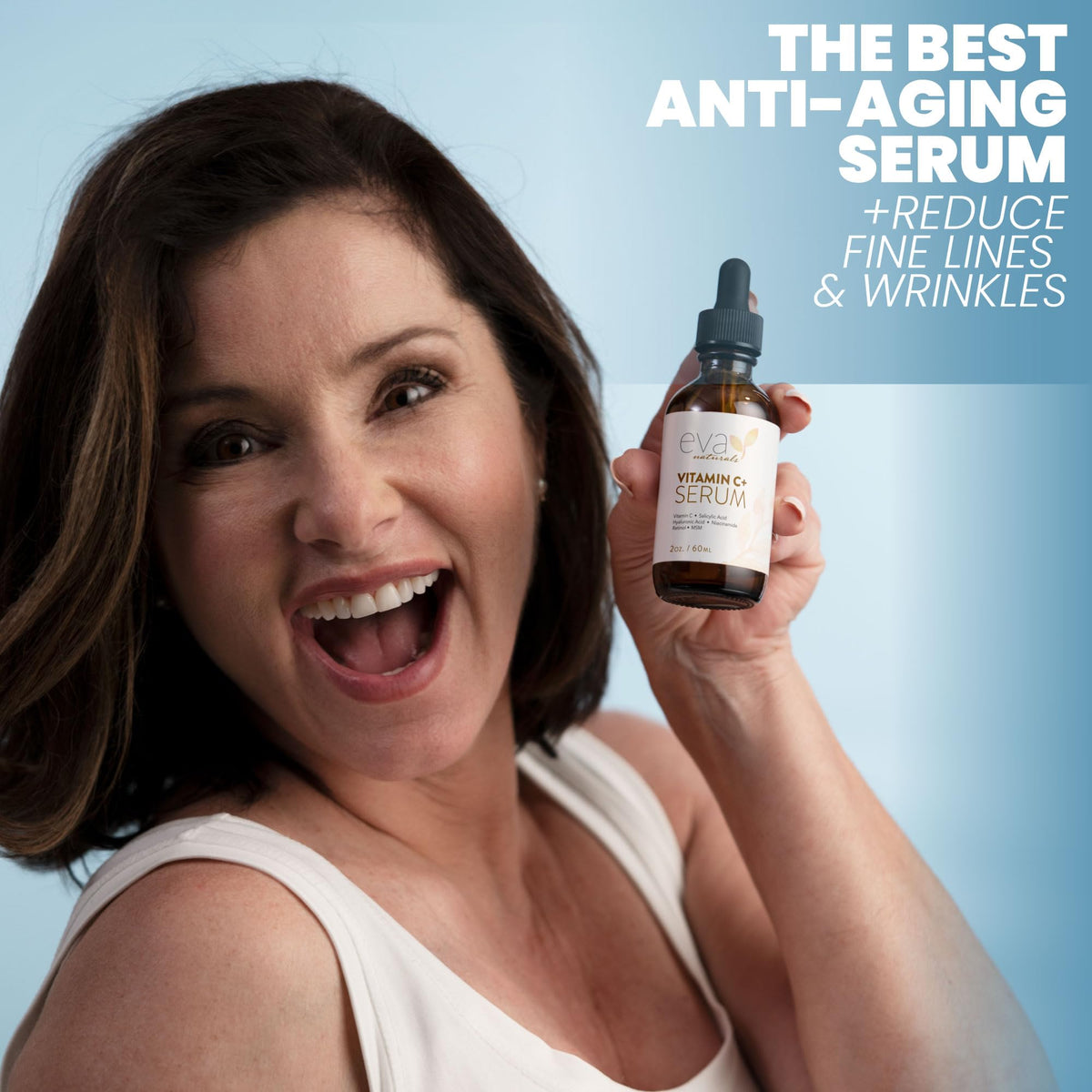 Eva Naturals serum texture close-up showing lightweight consistency for quick absorption benefit