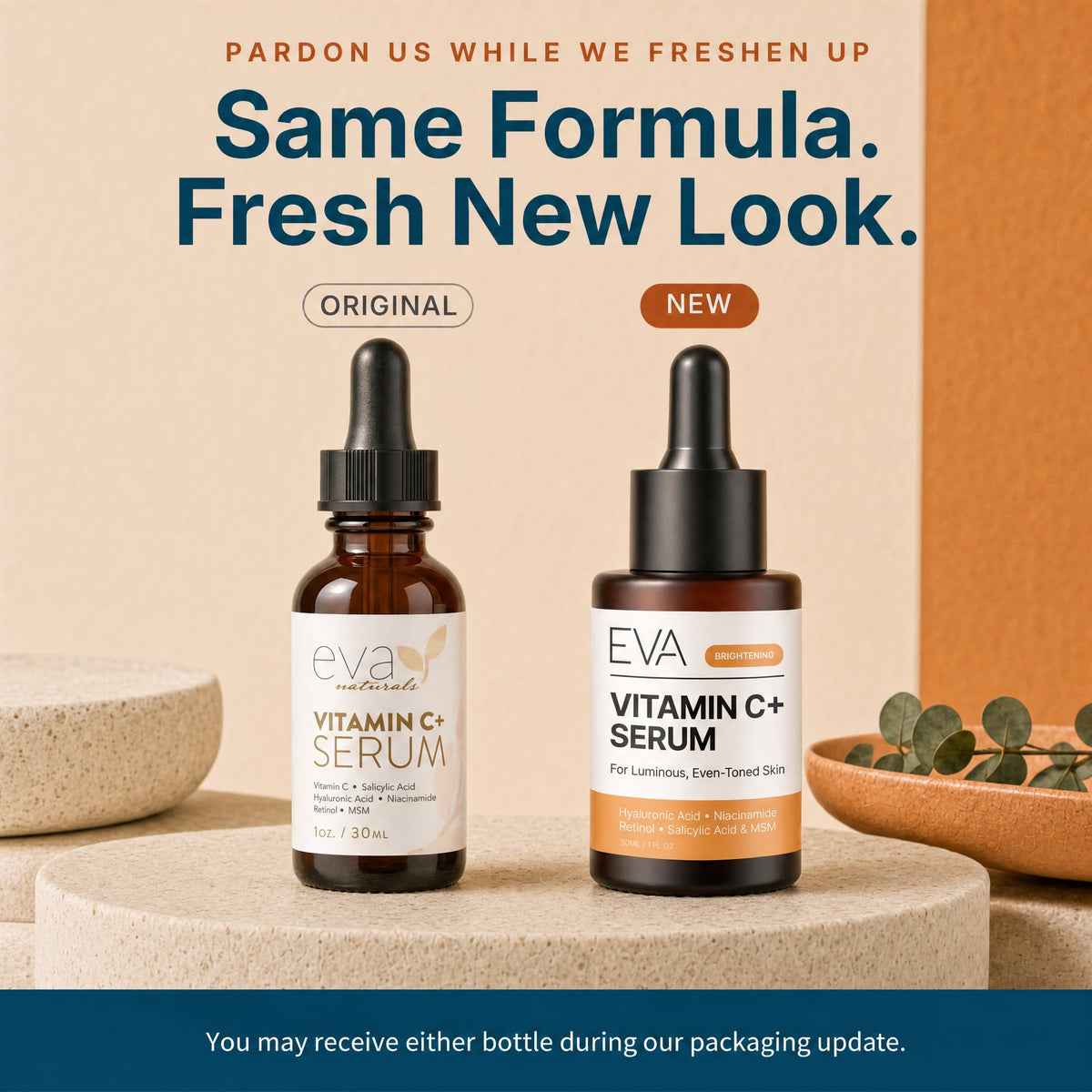 Eva Naturals serum texture drop demonstrating lightweight absorbent finish