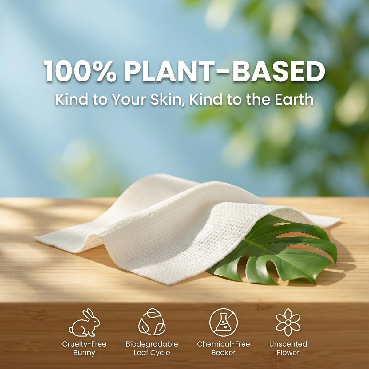 Eva Naturals stacked towels showing thickness and durable single-use quality
