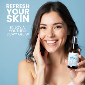 Eva Naturals close-up of serum drop showing lightweight, fast-absorbing texture
