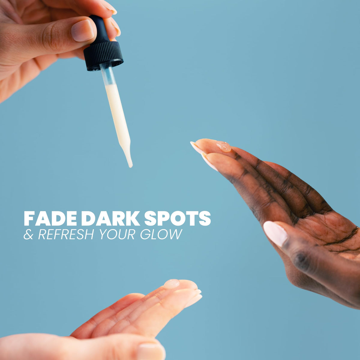 Eva Naturals three serums lined up to highlight combined brightening, hydrating, firming benefits