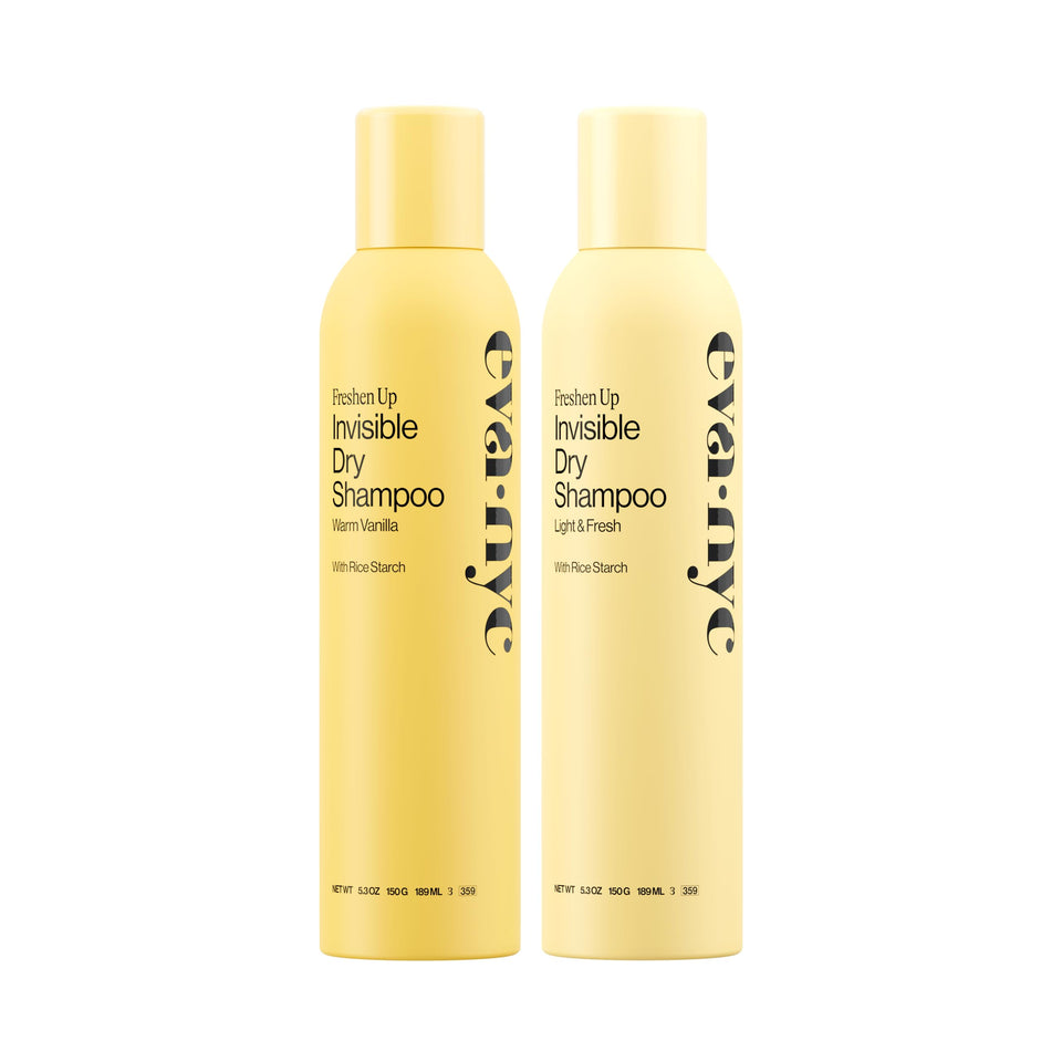 EVA·NYC front packaging showing both Warm Vanilla and Light + Fresh scents, convenient duo