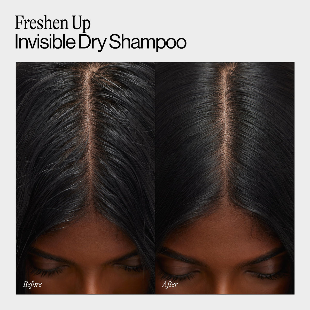 EVA·NYC spray in use on roots delivering quick oil absorption and refreshed volume