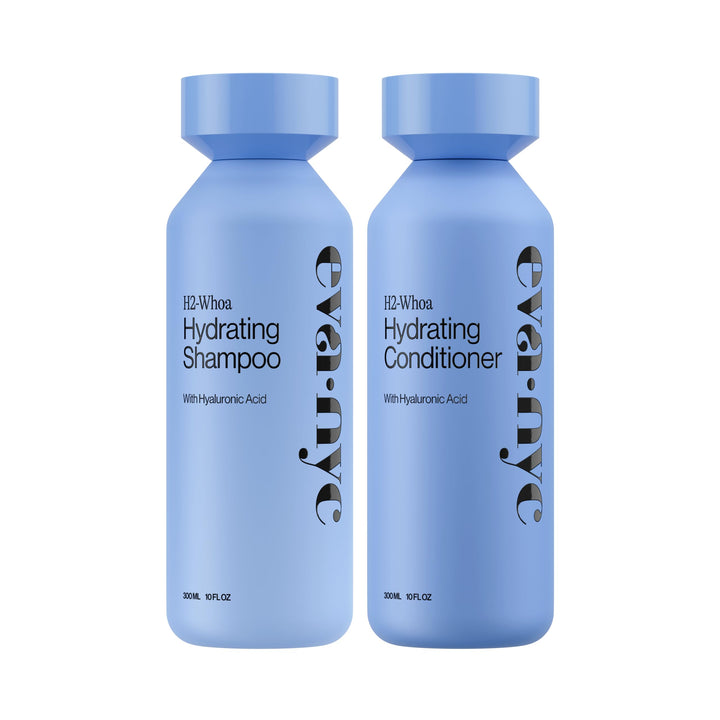 EVA·NYC front packaging shows duo and jasmine scent, highlights hydration benefit