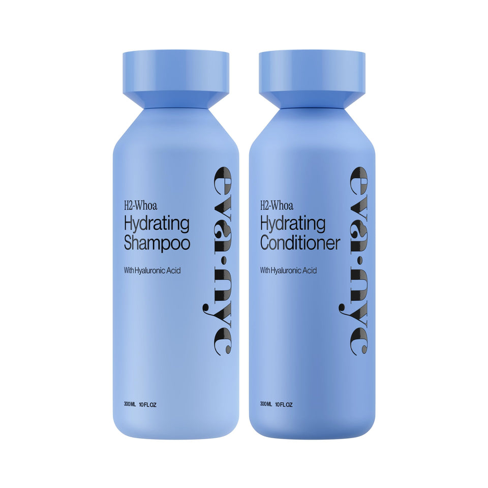 EVA·NYC front packaging shows duo and jasmine scent, highlights hydration benefit