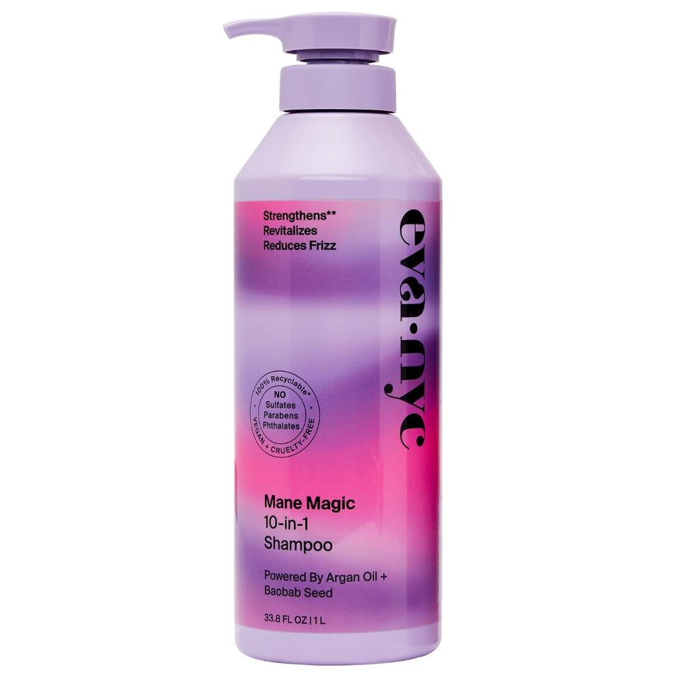 EVA·NYC front bottle shot showing 33.8 oz size and clean design for value