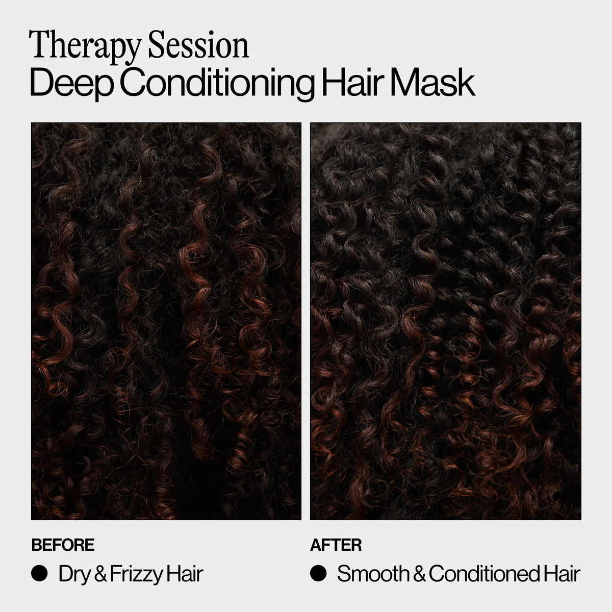 EVA·NYC before and after hair comparison showing smoother, stronger strands