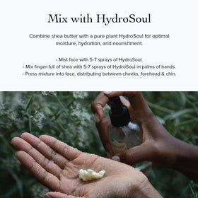 evanhealy label close-up with ingredient list emphasizing raw, single-origin shea