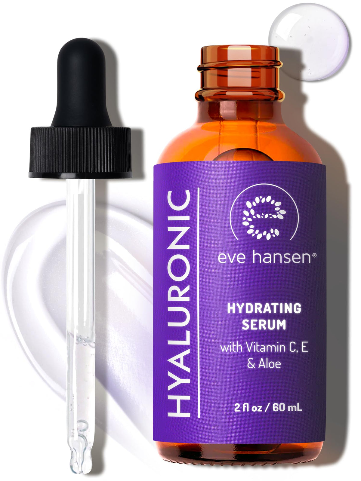 Eve Hansen front packaging 2 oz bottle showing label and vegan claim benefits