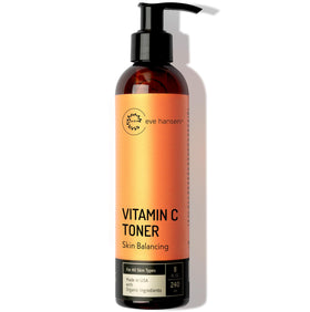 Eve Hansen front packaging showing 8 oz toner, convenient daily hydration