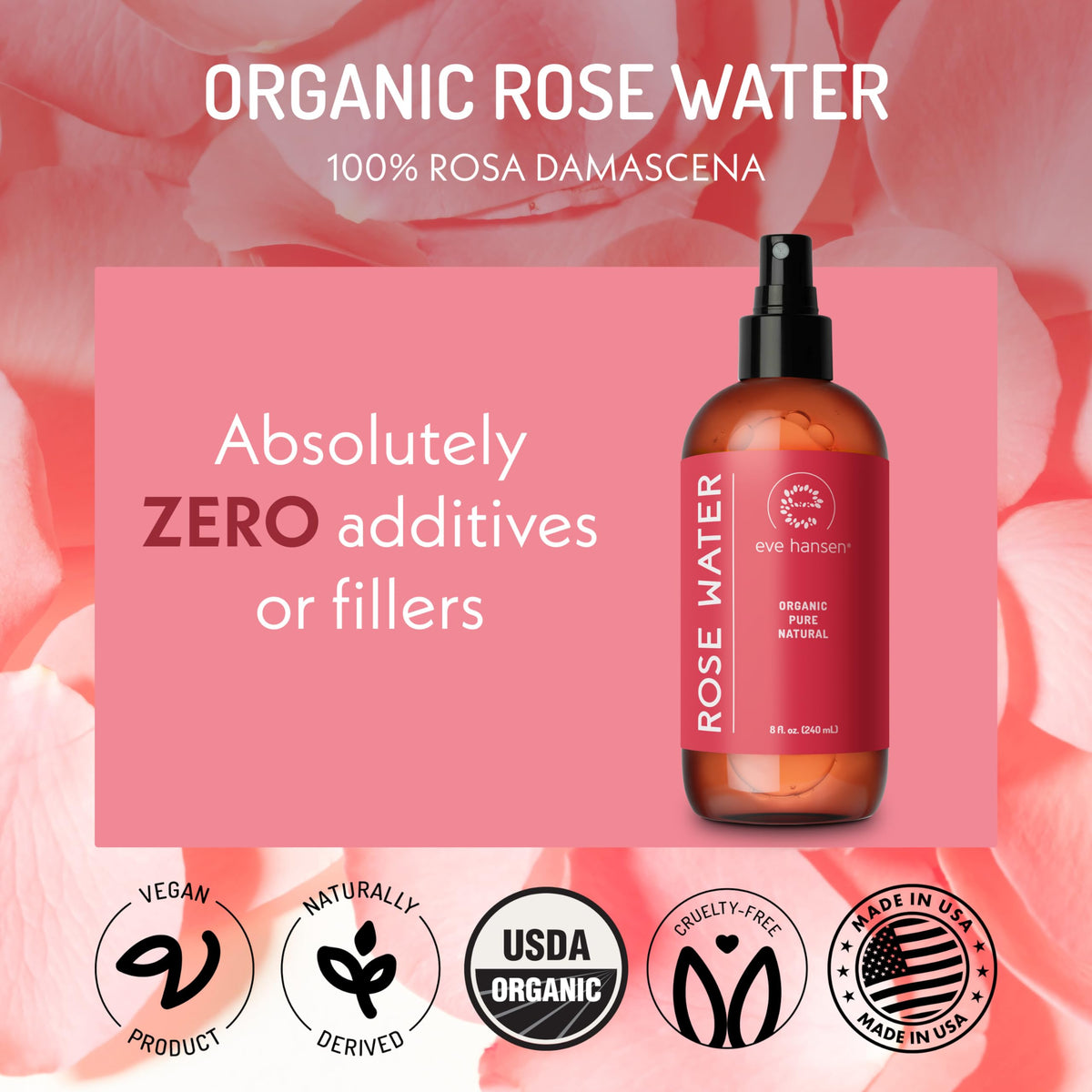Eve Hansen in hand size scale displaying generous 8 oz bottle for long-lasting use