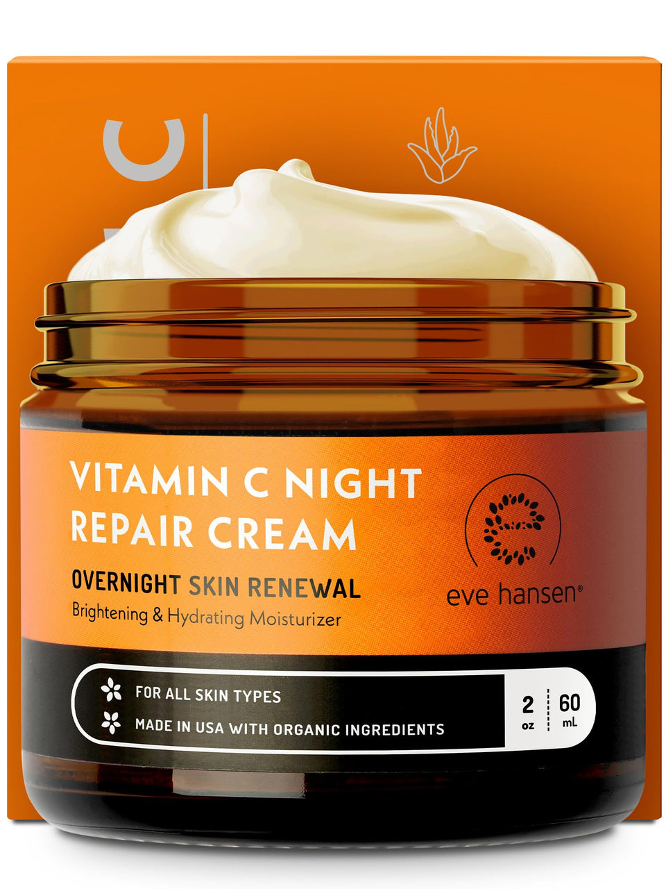 Eve Hansen front jar showing product branding and clear benefit of hydration