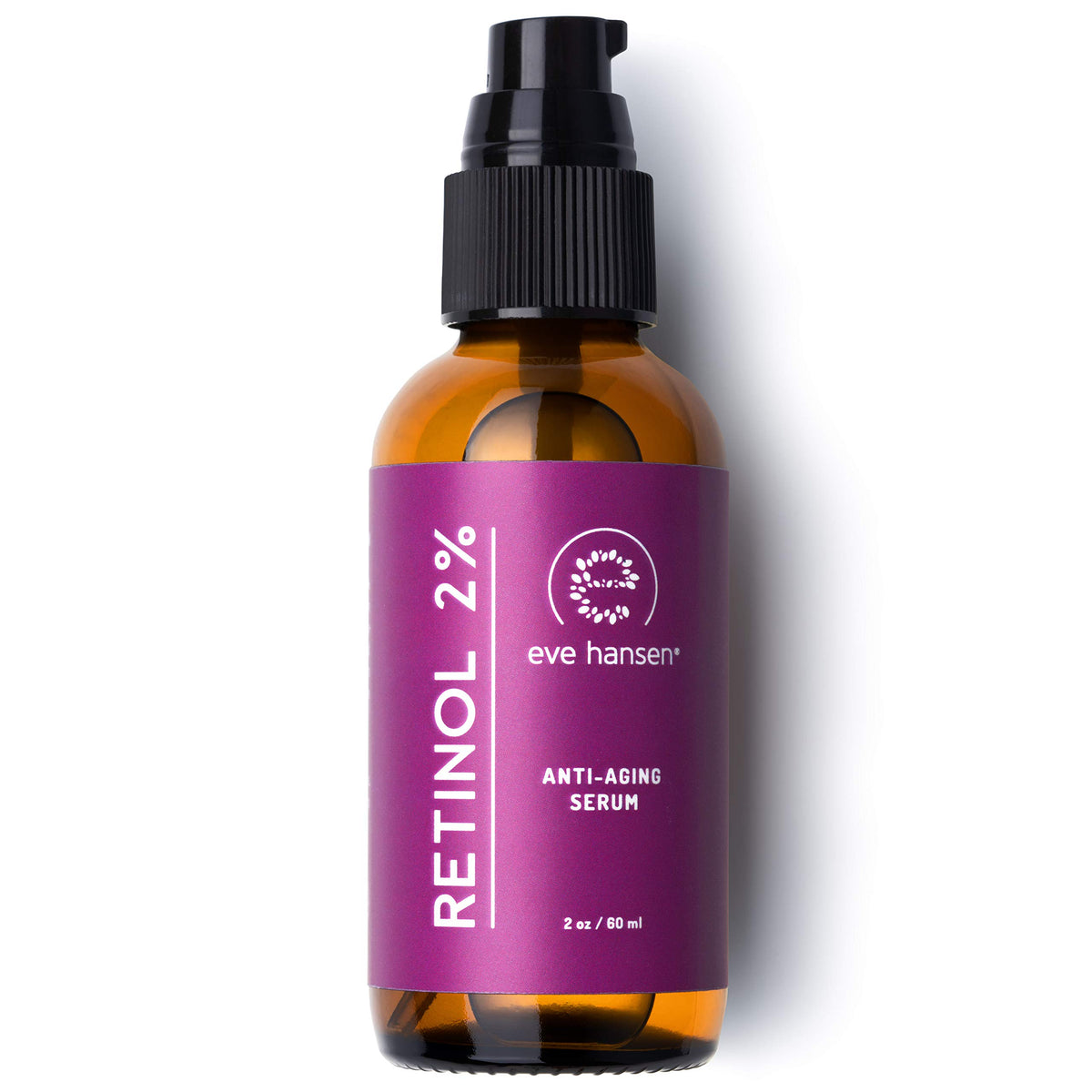 Eve Hansen front packaging showing serum bottle and benefits