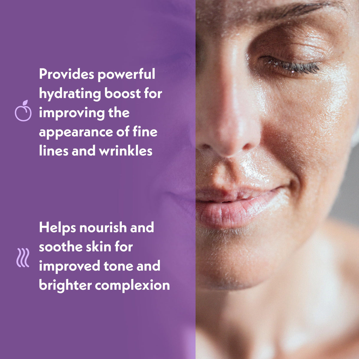 Eve Hansen clear serum texture drop on skin demonstrating fast absorption benefit