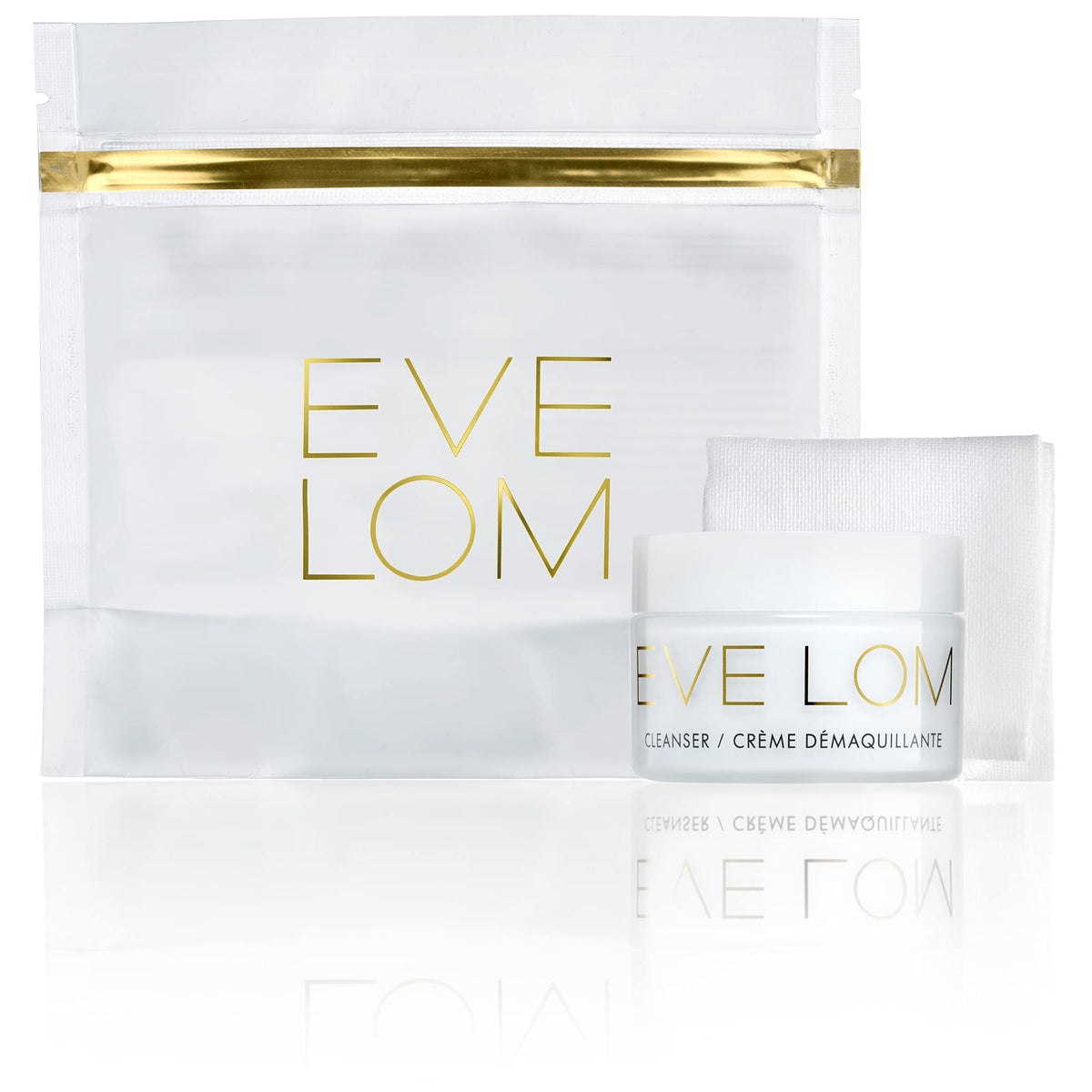 EVE LOM balm on fingertip demonstrating easy application and makeup removal