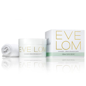 EVE LOM balm in hand application showing massage method for deeper cleansing